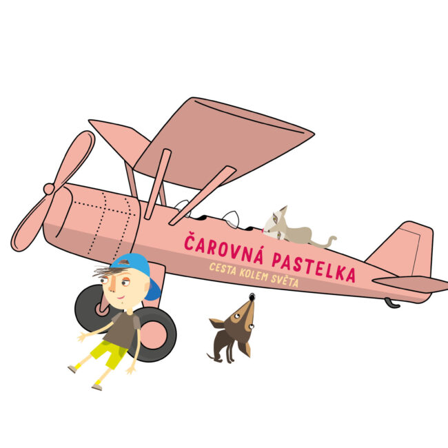 Čarovná pastelka pohlednice letadlo